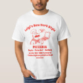 Aangepaste Pizza Restaurant Gedetailleerde Grafisc T-shirt (Voorkant)