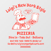 Aangepaste Pizza Restaurant Voorkant  Raamsticker (Vel)