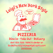 Aangepaste Pizza Restaurant Voorkant  Raamsticker (Vel 3)
