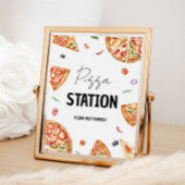 Aangepaste Pizza Station Sign Poster