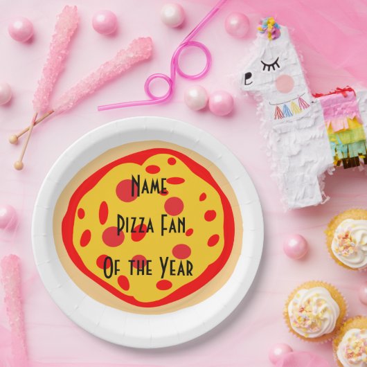 Aangepaste Pizza-ventilator van het Jaar Borden Papieren Bordje (Feest)