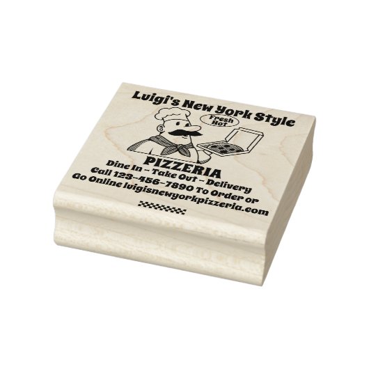 Aangepaste pizzarestaurant gedetailleerd rubberstempel (Stempel)