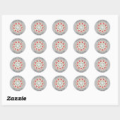 aangepaste pizzatekst ronde sticker (Vel)