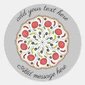 aangepaste pizzatekst ronde sticker (Voorkant)