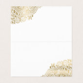 Aangepaste plaats kaart goud bloemenpaisley kant visitekaartje (Binnenkant ongevouwen)