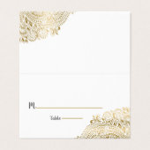 Aangepaste plaats kaart goud bloemenpaisley kant visitekaartje (Buitenkant ongevouwen)