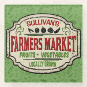 Aangepaste plaatselijke tuinbouwmarkt glazen onderzetter (Voorkant)