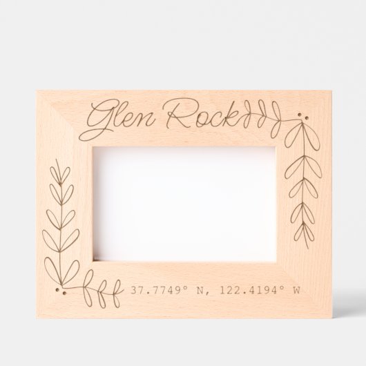 Aangepaste plaatsnaam coördineert nieuw thuisgesch gegraveerde lijstjes (Voorkant)