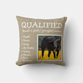 Aangepaste plaatsnaam/foto/reisjes op beige Faux L Kussen