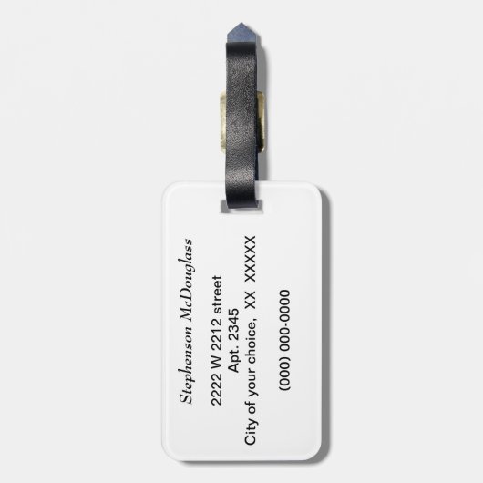 Aangepaste plaid bagagelabel (Achterkant verticaal)