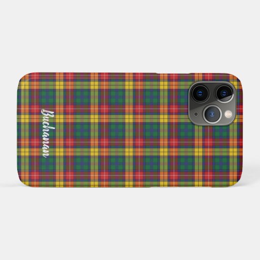 Aangepaste Plaid Clan Buchanan Gepersonaliseerde n Case-Mate iPhone Case (Achterkant (horizontaal))