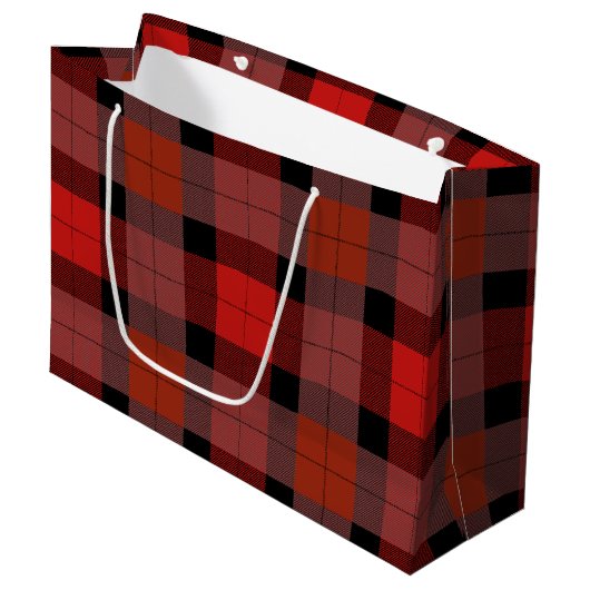 Aangepaste plaid groot cadeauzakje (Voorkant Gekanteld)