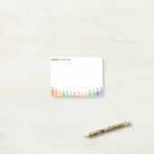 Aangepaste plaknotities voor leraren – Kleurpotloo Post-it® Notes (Op bureau)