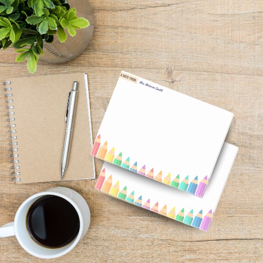 Aangepaste plaknotities voor leraren – Kleurpotloo Post-it® Notes