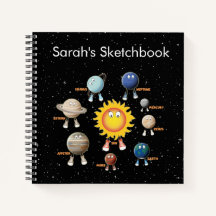 Aangepaste planeten en het zonnestelsel schetsboek