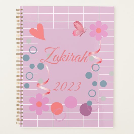 Aangepaste planner Aangepaste naam roze planner (Voorkant)