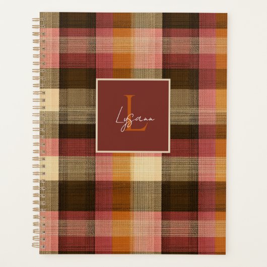 Aangepaste Planner Gingham Patroon Stijl (Voorkant)