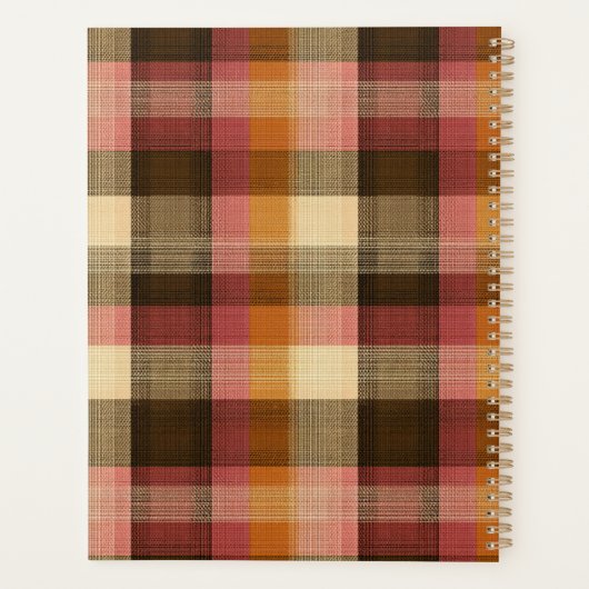 Aangepaste Planner Gingham Patroon Stijl (Achterkant)