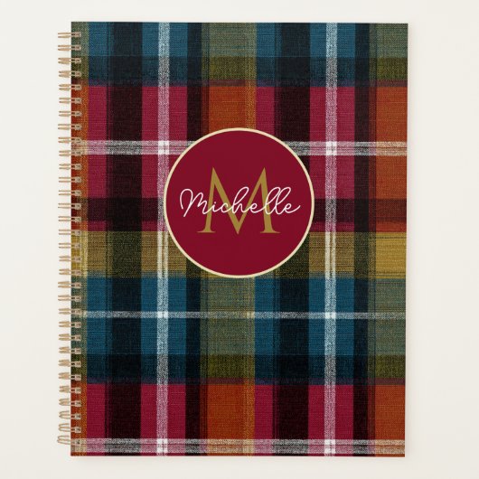 Aangepaste planner gingham patroon stijl (Voorkant)
