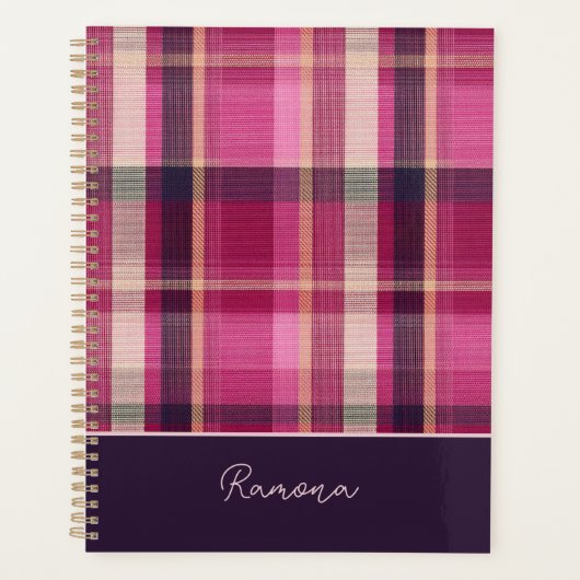 Aangepaste Planner Gingham Patroon Stijl (Voorkant)
