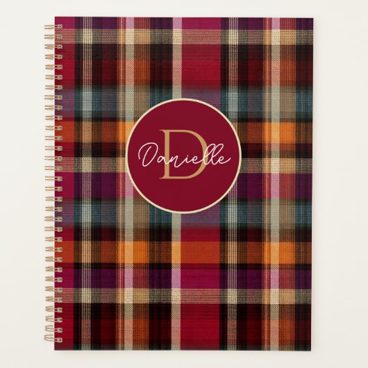 Aangepaste Planner Gingham Patroon Stijl (Voorkant)