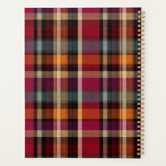Aangepaste Planner Gingham Patroon Stijl (Achterkant)