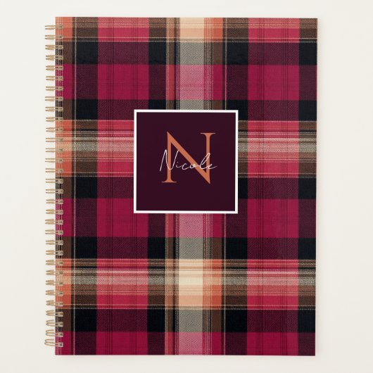 Aangepaste Planner Gingham Patroon Stijl (Voorkant)