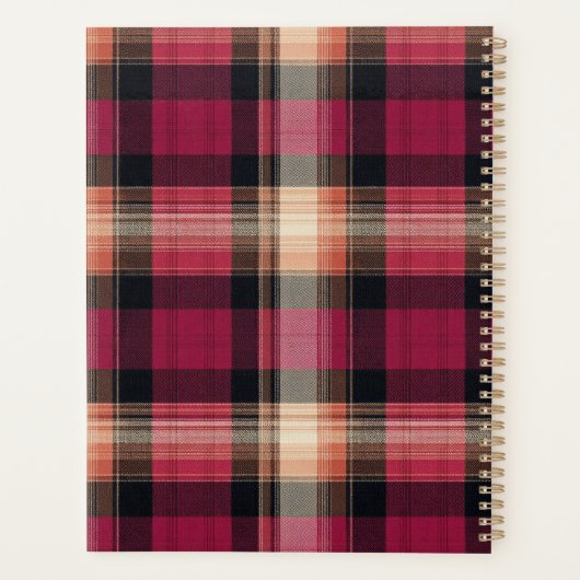 Aangepaste Planner Gingham Patroon Stijl (Achterkant)