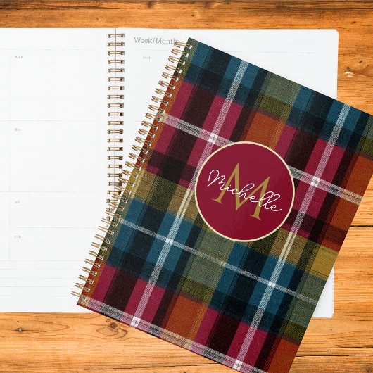 Aangepaste planner gingham patroon stijl