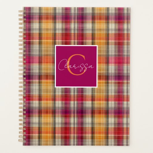 Aangepaste Planner Gingham Patroon Stijl (Voorkant)