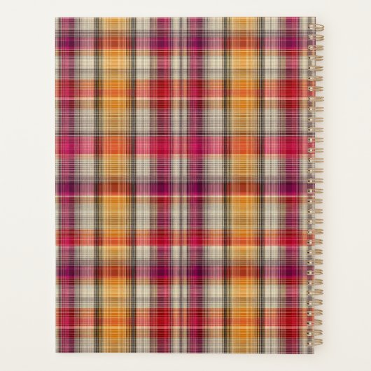 Aangepaste Planner Gingham Patroon Stijl (Achterkant)