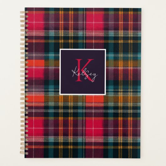 Aangepaste planner met Gingham-patroon stijl (Voorkant)