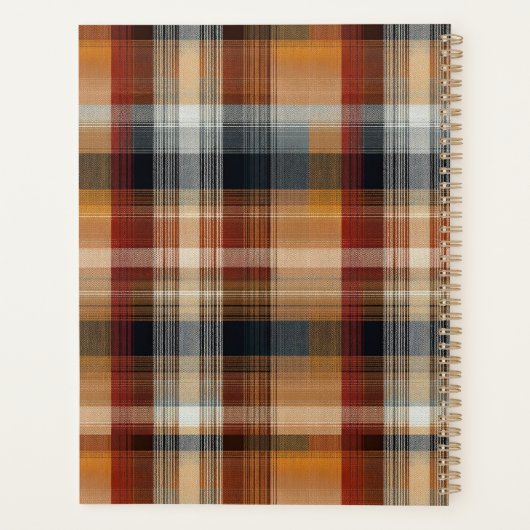 Aangepaste planner met Gingham-patroonstijl (Achterkant)