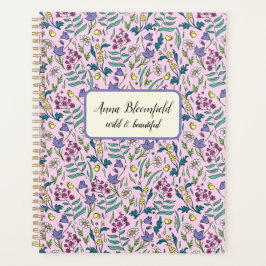 Aangepaste Planner met patroon van wildbloemen