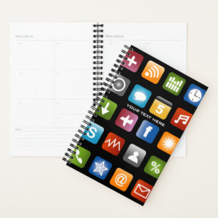 Aangepaste planneragenda met app-pictogrammen voor planner