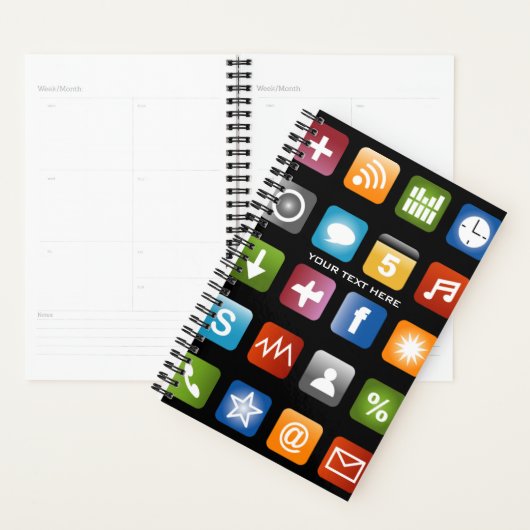 Aangepaste planneragenda met app-pictogrammen voor planner (Display)