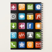 Aangepaste planneragenda met app-pictogrammen voor planner (Achterkant)