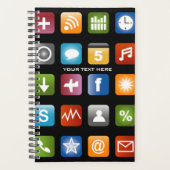 Aangepaste planneragenda met app-pictogrammen voor planner (Voorkant)