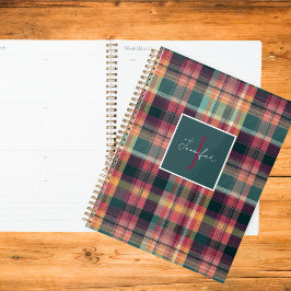 Aangepaste planningsagenda met Gingham-patroonstij Planner