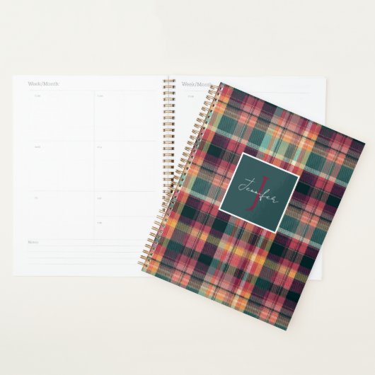 Aangepaste planningsagenda met Gingham-patroonstij Planner (Display)