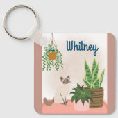 Aangepaste Plant- en kattendekketting Sleutelhanger (Voorkant)