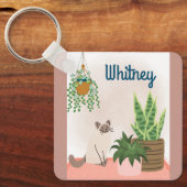 Aangepaste Plant- en kattendekketting Sleutelhanger (Voorkant)