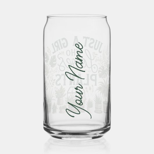 Aangepaste Plant Lover Drinkware Set Blikvorm Glas (Achterkant)