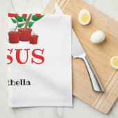 Aangepaste PLANT MOM LOVES JESUS Theedoek (Quarter Fold)