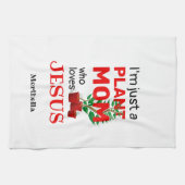 Aangepaste PLANT MOM LOVES JESUS Theedoek (Horizontaal)