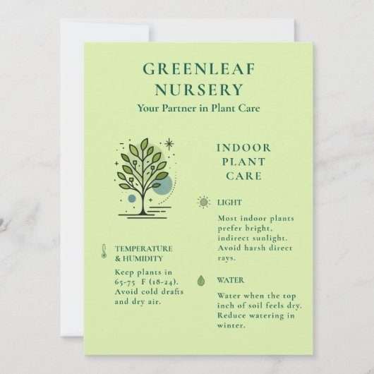 Aangepaste plantzorginstructie van Greenleaf Nurse (Voorkant)