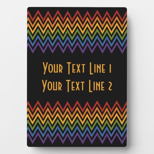Aangepaste plaque van Rainbow Chevron Pattern Fotoplaat (voorkant)