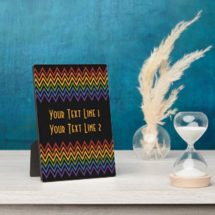 Aangepaste plaque van Rainbow Chevron Pattern Fotoplaat