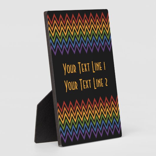 Aangepaste plaque van Rainbow Chevron Pattern Fotoplaat (Zijkant)