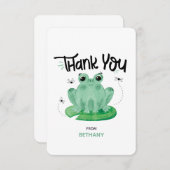 Aangepaste platte bedankkaart met kikker (Voorkant / Achterkant)